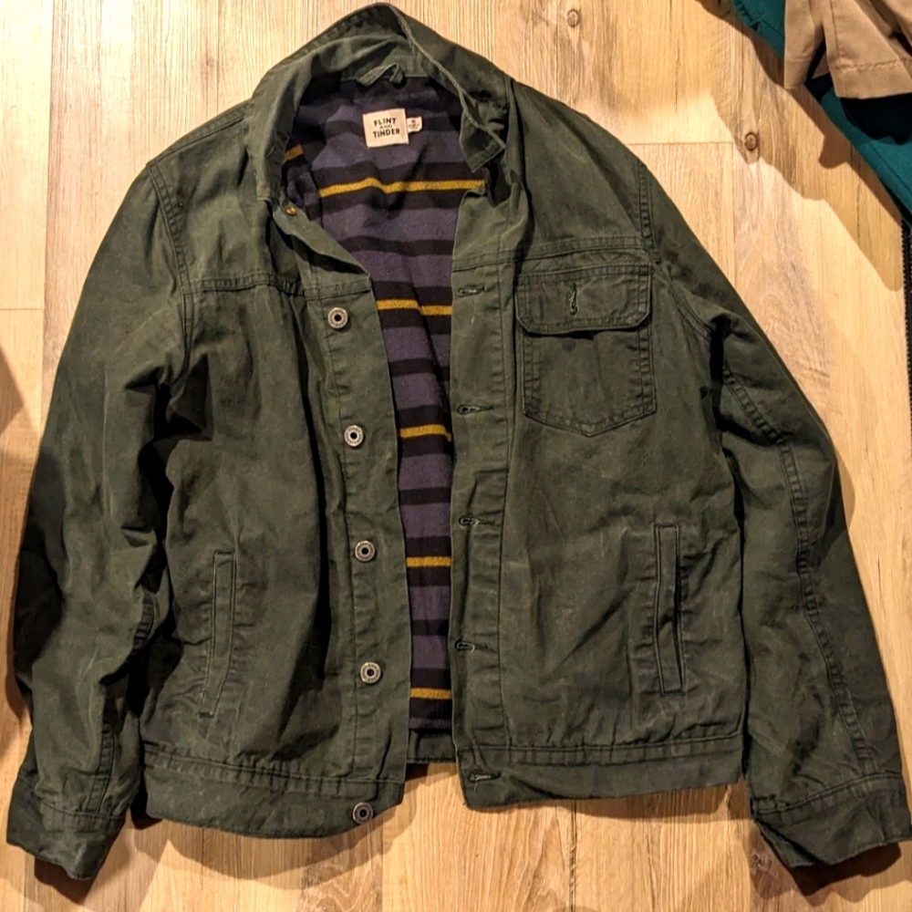 Flint & Tinder Waxed Trucker Jacket - Small -